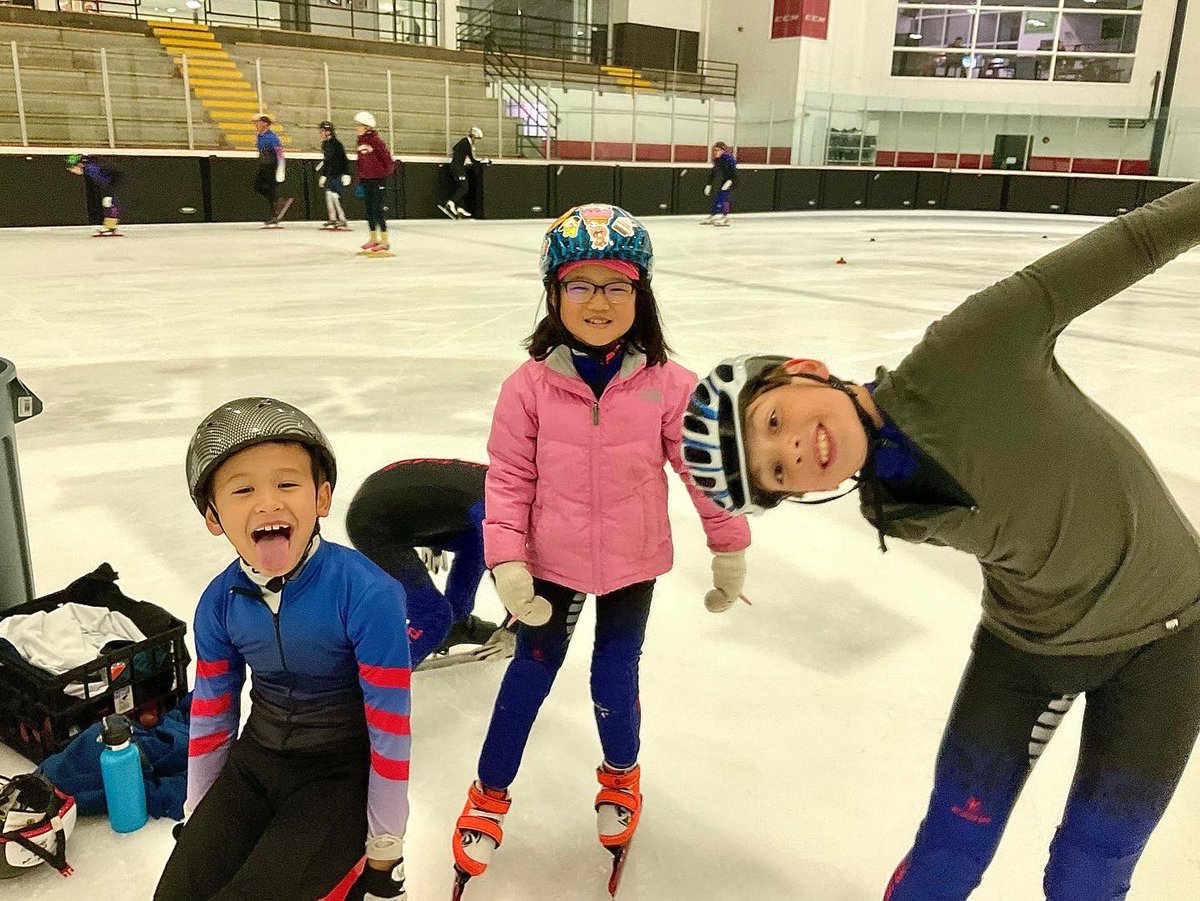 Guessing from the smiles our skaters really do love to skate! Come out with us this season and find out why speedskating is so much fun #baystate #speedskating
