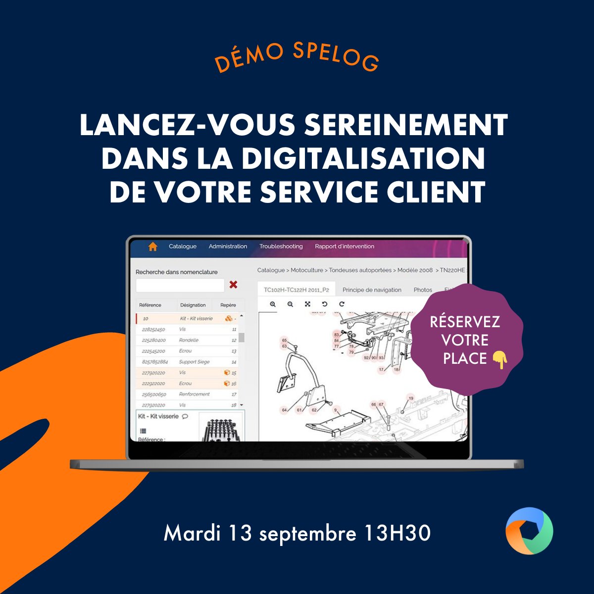 AxessGroupe's tweet image. Lancez-vous sereinement dans la digitalisation de votre service client !
Découvrez #Spelog lors d’une démo de 30 minutes à distance :
📆 Mardi 13 septembre à 13H30
Inscription👇
bit.ly/3zVHEsl