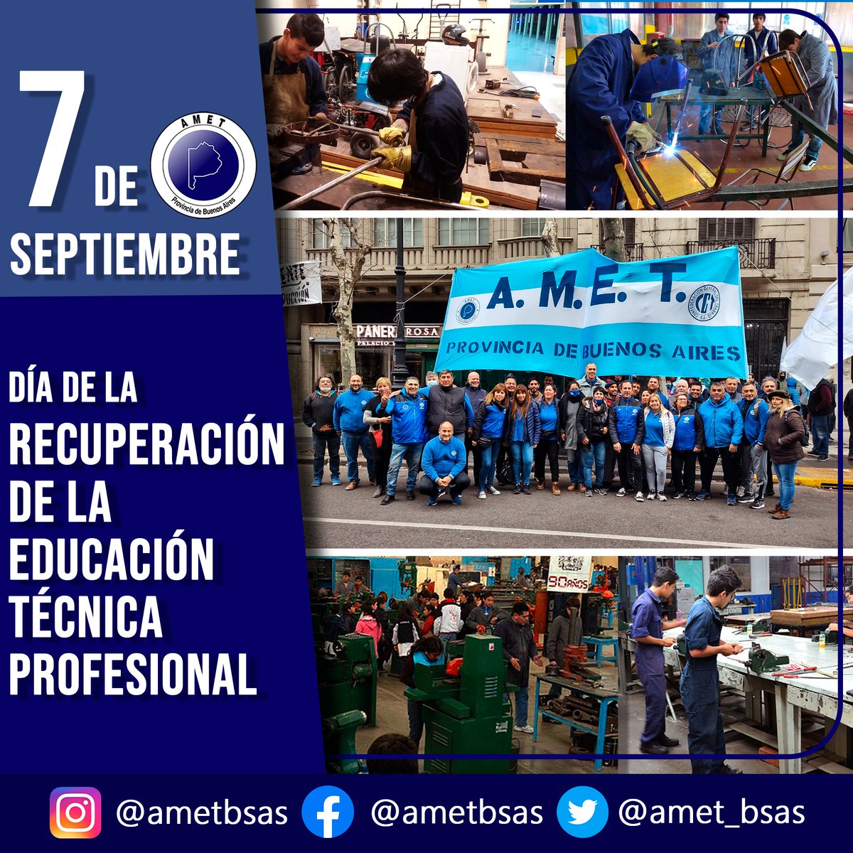 AMET_BSAS's tweet photo. La Ley (26058) de Educación Técnico Profesional (ETP), sancionada el 7 de septiembre de 2005, regula y ordena la enseñanza técnica de los niveles Secundario, Superior y Formación Profesional.

#SomosAMET https://t.co/pE0YBr2E00