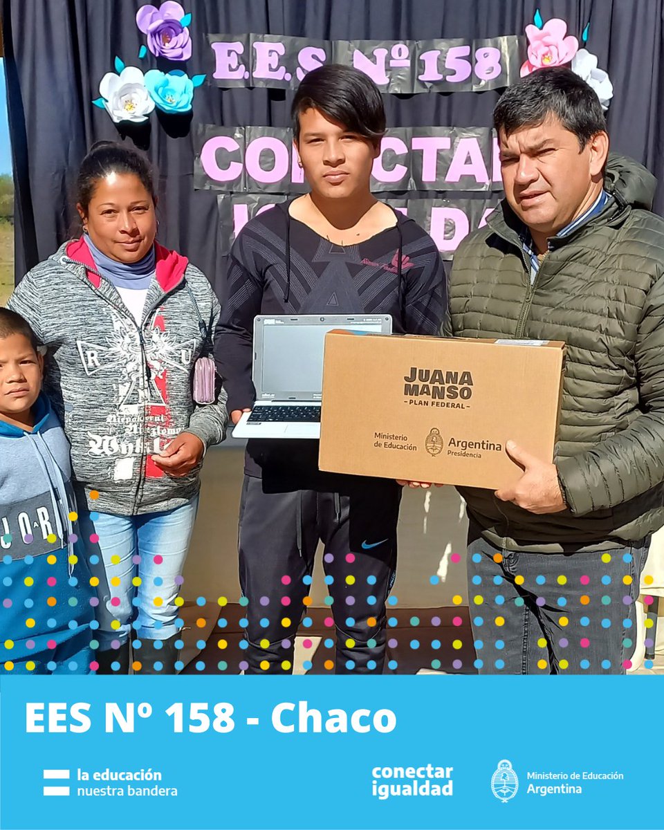 Las entregas de #netbooks de @conectarigualdad siguen en el #Chaco 

Ahora fueron para los estudiantes de la EES Nº 158 de la localidad de Pampa del Indio

¡Gracias <a href="/educacion/">EDUCACION</a>.ar por garantizar inclusión digital!