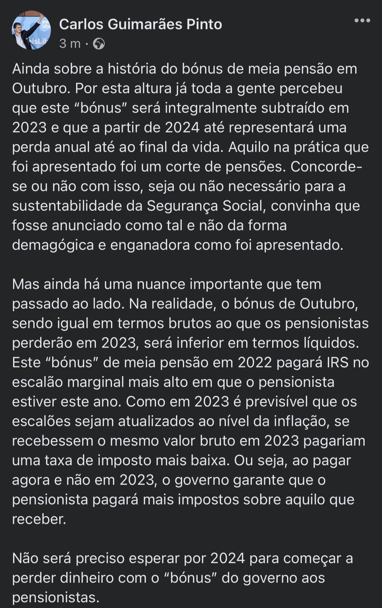 Como os pensionistas afinal começarão a perder já em 2023 (e não em 2024 como tem sido dito).