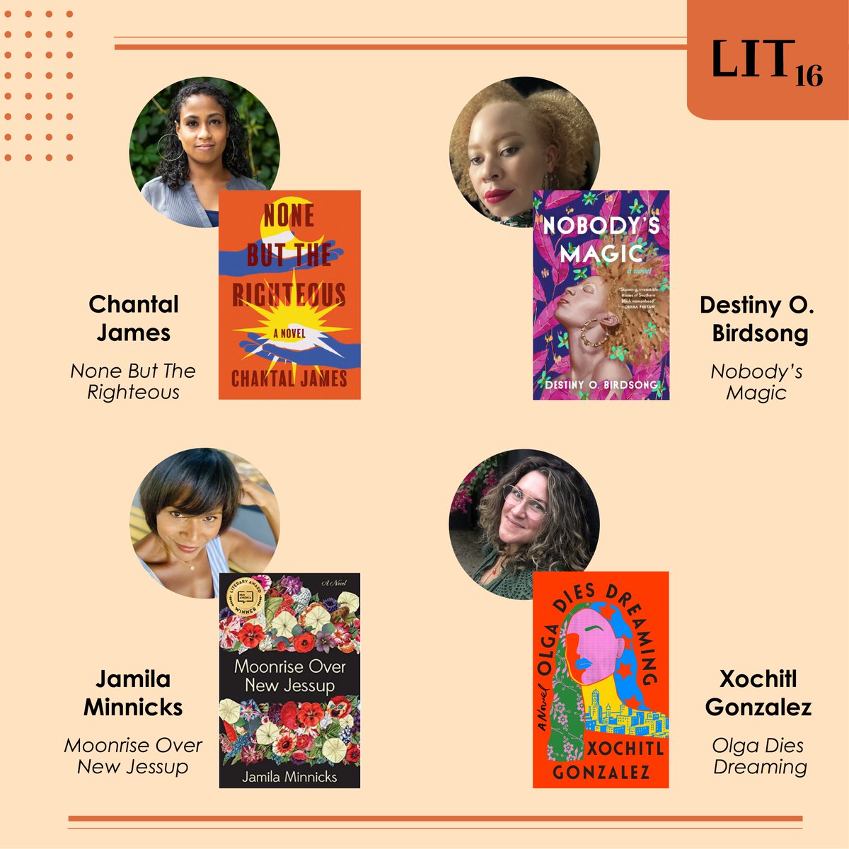 And wrapping up the series, our Summer 2023 #LIT16 reading will feature @chantalalive @destinyoshay @lionesstales @XochitltheG!