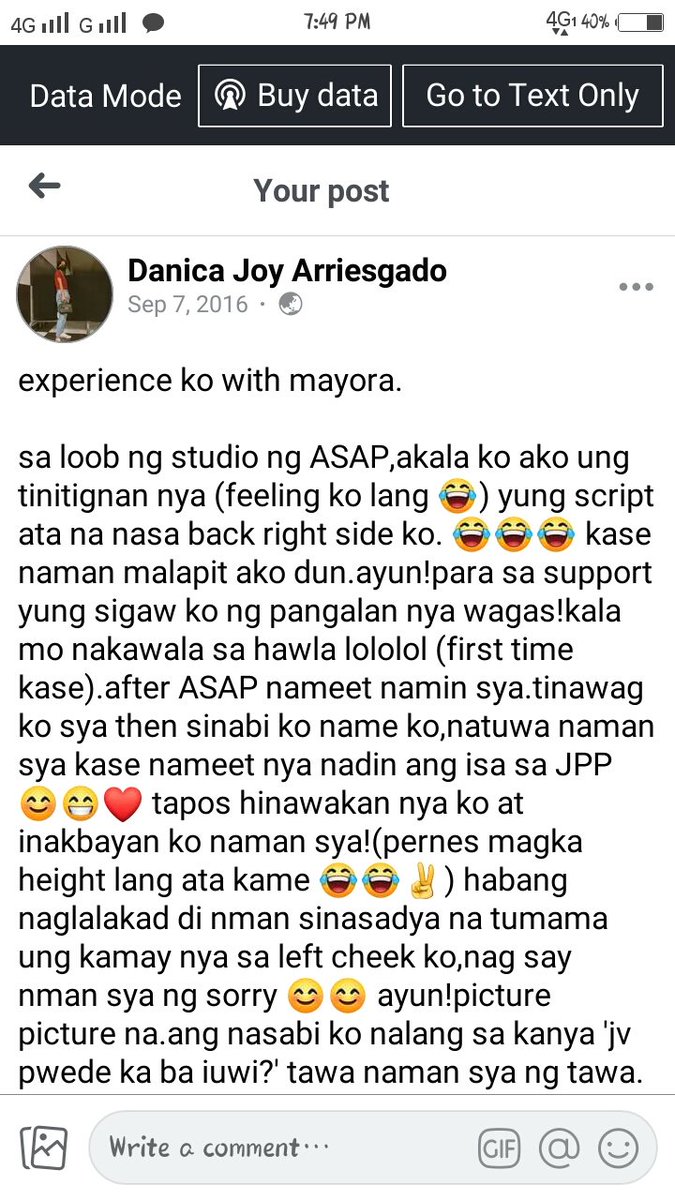 danicarries's tweet photo. my 2016 fb memories with ate Jones 💛naiiyak ako na natutuwa habang binabasa ko 😭😭 napaka magical talaga ng first time sa pag fafangurling 💖 mula noon hanggang ngayon, ikaw parin. ilysm ate @MsJ0NA 💛💛💛💛💛 https://t.co/NQAtJjjXXN