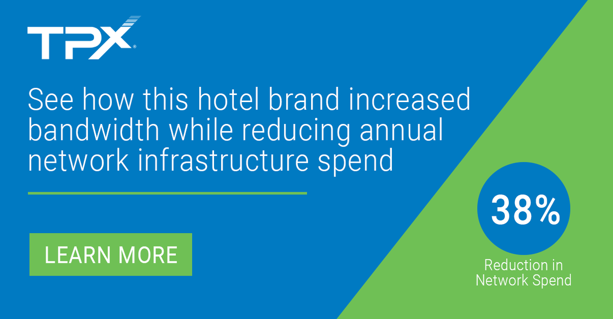How did an internationally recognized #hospitality company see a 500% increase in bandwidth while achieving a 38% reduction in annual network infrastructure spend?

Learn how the experts at <a href="/TPxComm/">TPx</a> helped them achieve this in our case study: bit.ly/3Qb1XaH