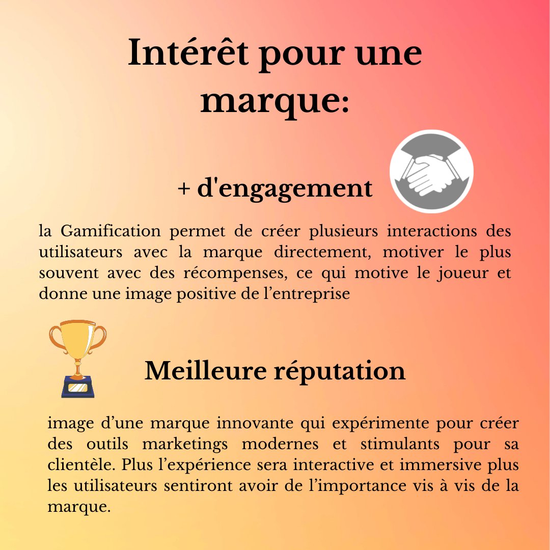 GOODTownProject's tweet image. Avec 93% des marketeurs admettant aimer la gamification, celle-ci est devenue très populaire dans ce secteur d’activité
#gamification #gamificationdesigntip #gamificationlearning #gamificationlab
#apprendre #apprendreensamusant #apprendreautrement #apprendreenjouant
#passion