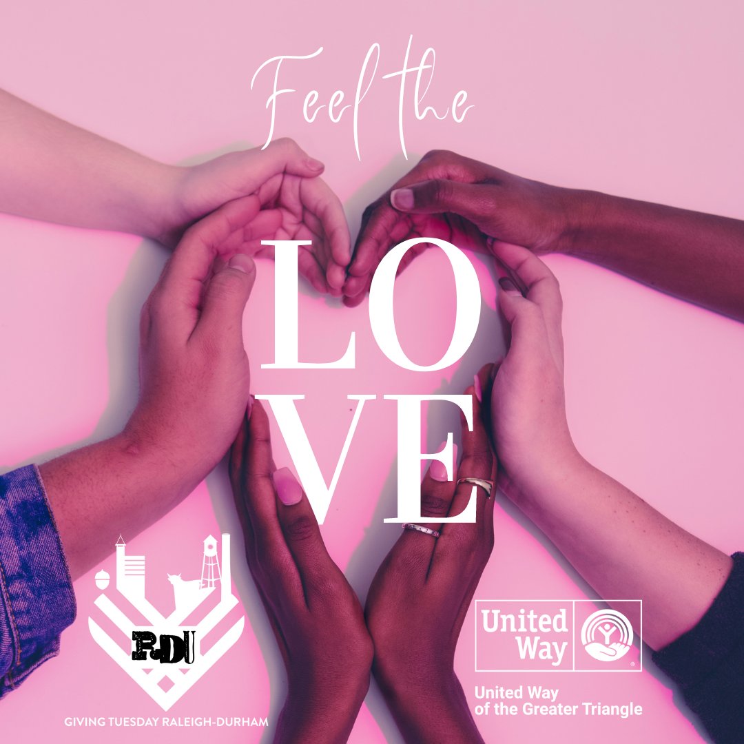 GivingTuesdayNC's tweet photo. Happy #NationalFeelTheLoveDay! We are excited to partner with @UWTriangle this year for #GivingTuesday2022. They've chosen 7 #UnsungHeroes, local nonprofits to support. Stay tuned as we highlight these orgs over the next couple of months. https://t.co/4A6USMtkCl