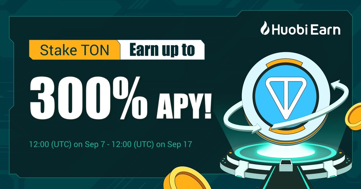 HTX_Global's tweet photo. #HuobiEarn × $TON Flash Deals ️⚡️

😍$1.5 Million mega prize pool 

10-day —300% APY
30-day —100% APY
90-day —70% APY

✅Follow @HuobiGlobal  @ton_blockchain + RT

🎁10 * 5 $USDT to be randomly picked

https://t.co/I9f1X4OIU9 https://t.co/RhftamUp1i