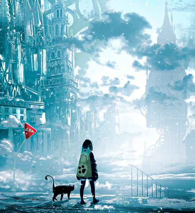 猫と少女の画集制作中…全体の大きさの1/10切り取り 