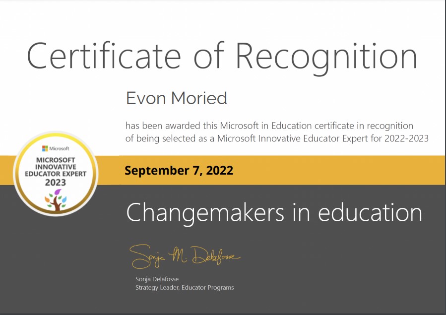 MoriedEvon's tweet photo. #MicrosoftEDU #MicrosoftMIEExpert
#MicrosoftEgypt
الحمد لله صدور شاره وشهاده إعتمادى معلم مبدع خبير للتعليم الدولى المعتمده من ميكروسوفت العالميه 2023 / 2022
شكراً لكل مدربينا المبدعين https://t.co/FlzReXnrJg