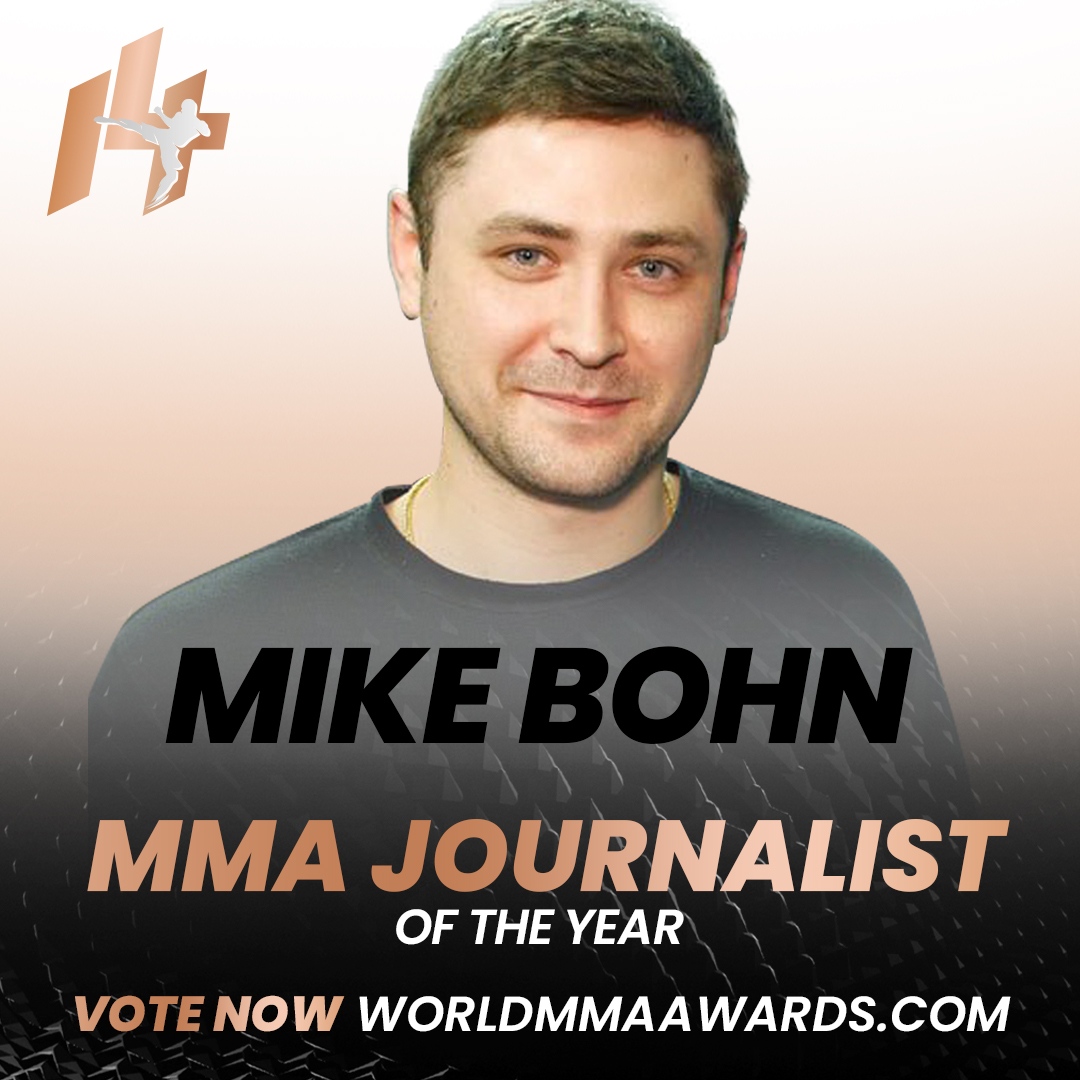 FightersOnly's tweet photo. Has @MikeBohn done enough to earn himself MMA journalist of the year? 🏆️
You decide. Vote now @ https://t.co/fzxpxwzMCd
#FightersOnly #WorldMMAAwards #MMA #mikebohn https://t.co/Ih5LbxYxmn