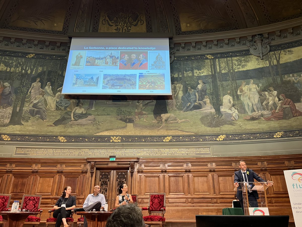 church_lang's tweet image. What a lecture room! What a poster hall! AND a gallery of famous scientists (who happen to be amazing women). Sorbonne, you’re crushing it! 😍 #Flux2022
