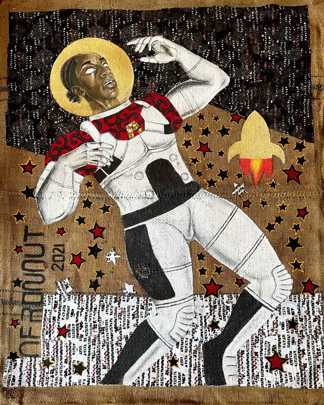 artistsofcolour's tweet photo. AFRONAUT JOJO, Aaron Samuel Mulenga, 2021 https://t.co/EJKh0ci475