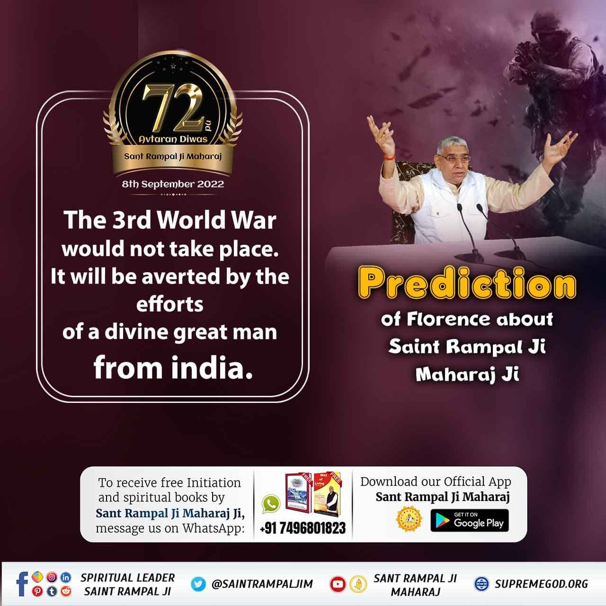 zone_spiritual's tweet photo. Nostradumas, World victorious Saint is Satguru Rampal ji Maharaj ji because facts of all prophecies about great Saint are being true on Saint Rampal ji only.
#ਧਰਤੀ_ਤੇ_ਅਵਤਾਰ https://t.co/nqr1WYhX0v
