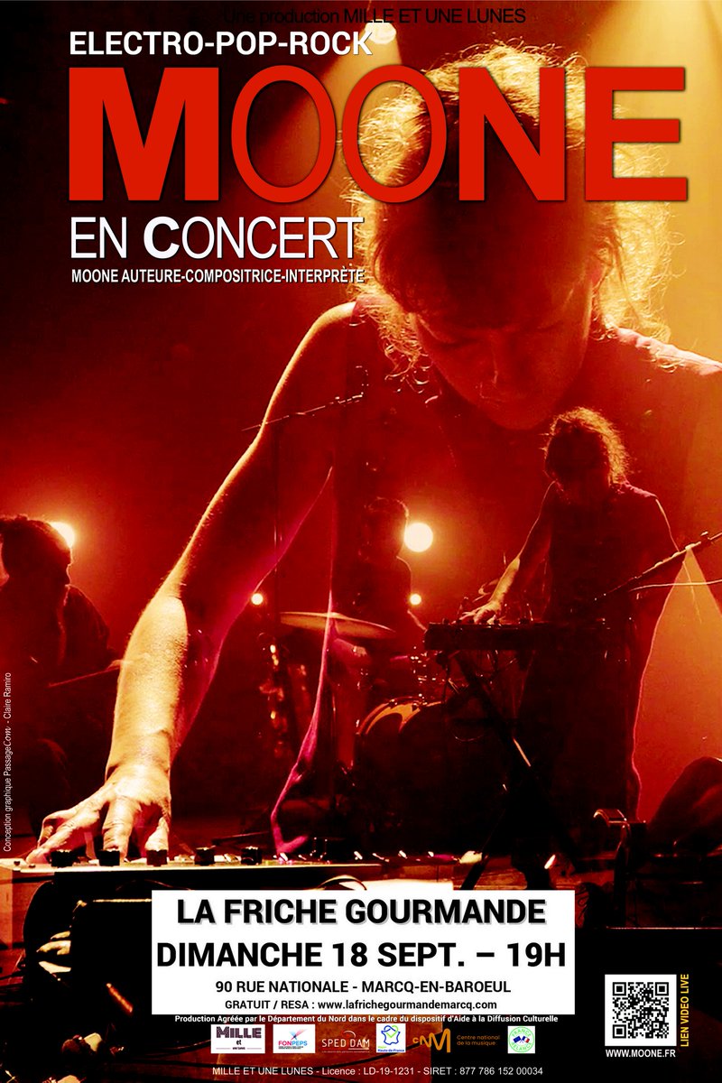 MooneChanteuse's tweet photo. Dimanche 18 Septembre à 19h, viens fêter la rentrée avec nous à La Friche Gourmande de Marcq-en-Baroeul ! Playlist spéciale rentrée...🌙
 #LaFricheGourmande #MooneChanteuse #concert #Pop #rock #electro #Live #music https://t.co/4UP5CPzzde
