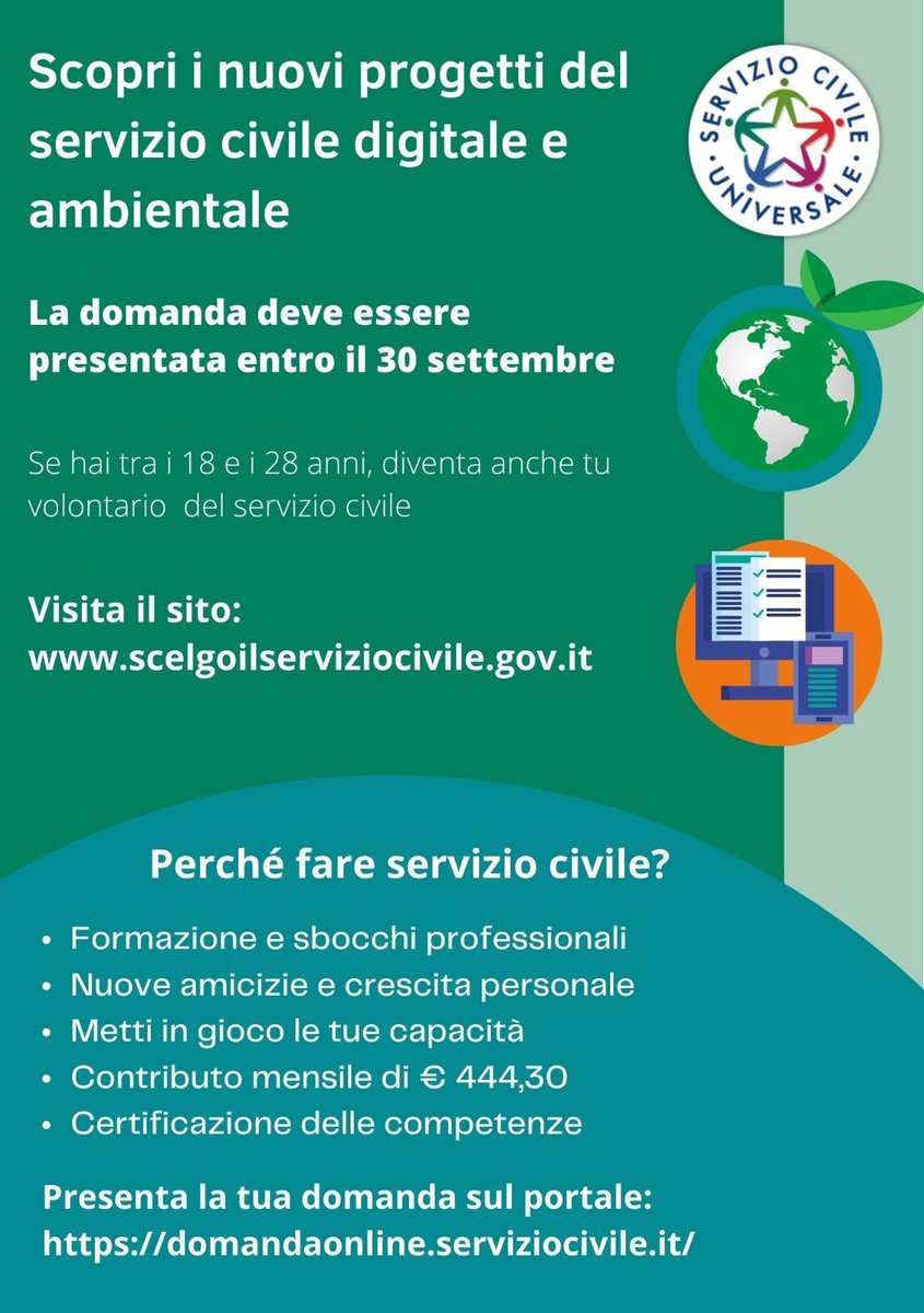 Dipartimento Politiche Giovanili e Servizio Civile (@pcm_giovani_scu) on Twitter photo 