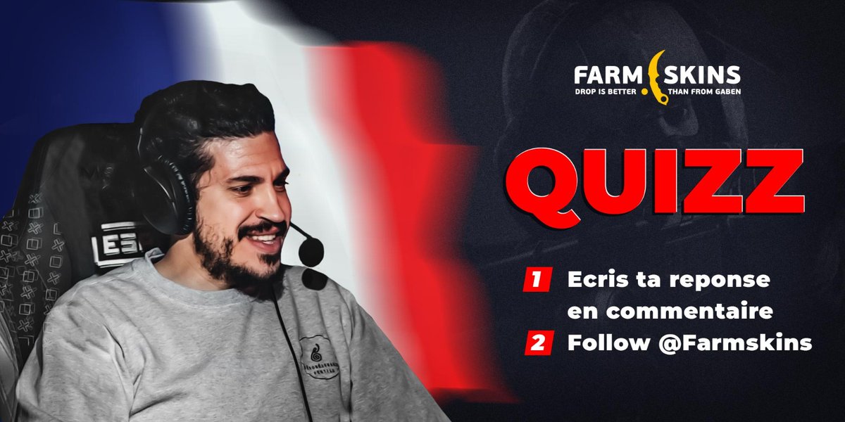 KRL_STREAM's tweet photo. 🎁 Avec @farmskins on organise un Quizz 🎁

🎟️ Réponds correctement aux 3 questions pour recevoir un code promo:

1. Quelle est l'arme française la plus emblématique de CS ?
2. Cite les 2 équipes FR qui ont gagné un Major
3. Quel joueur FR a gagné le plus de cash prize sur CS ? https://t.co/K8wQ4BqWww