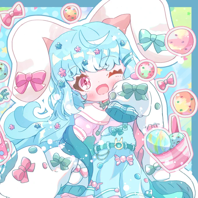 31アイスクリームの擬人化ポッピングシャワーベリーベリーストロベリーチョコミント サーティーワンパーティ#創作 #創作イラスト 