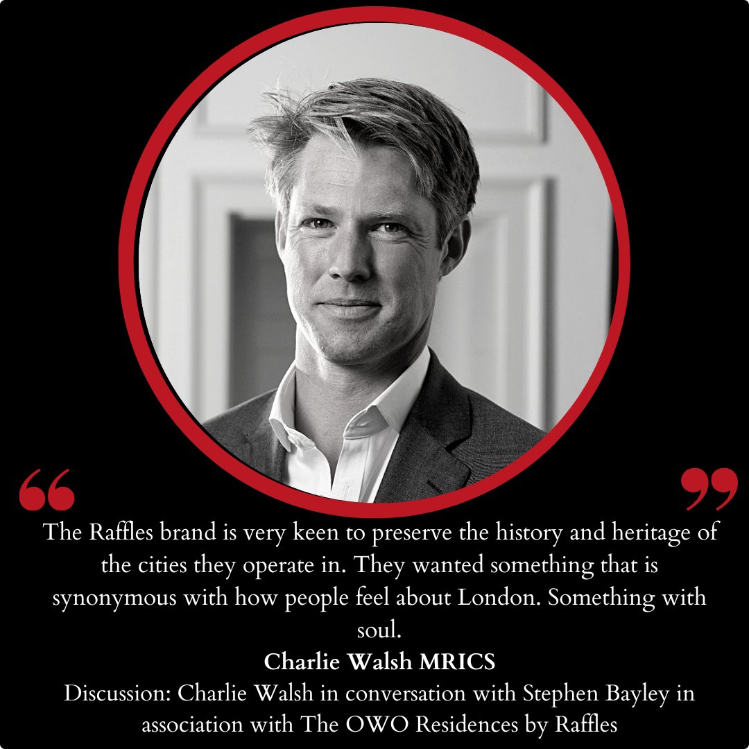 SpearsMagazine's tweet photo. Charlie Walsh, Director and Head of Residential Sales and Marketing at The Old War Office, talks about the @raffleshotels brand, the concepts of luxury and authenticity, and the future of London tourism. 

#Spears500Live #theoworesidencesbyraffles https://t.co/OrZPc8yFR7