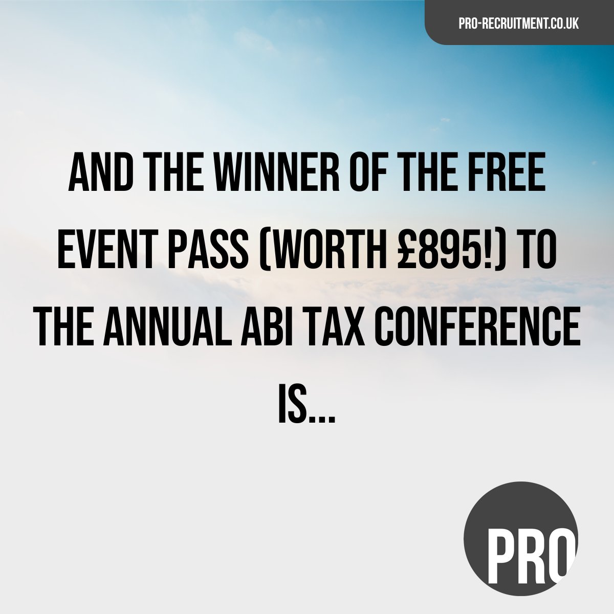ProRecGroup's tweet image. We are thrilled to announce that the winner of the free event pass (worth £895!) to the annual 
@BritishInsurers Tax Conference is Jack Banner from @TMHCCInt 

#Tax #ABI #GiveAway #Winner #PrizeDraw