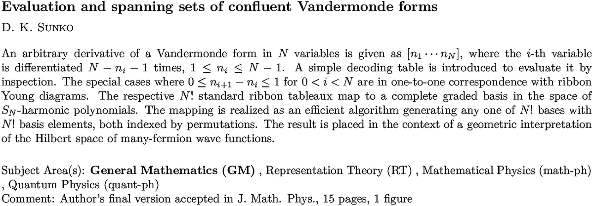 arxiv.org/abs/2209.02523…
D K Sunko
Evaluation and spanning sets of confluent Vandermonde forms