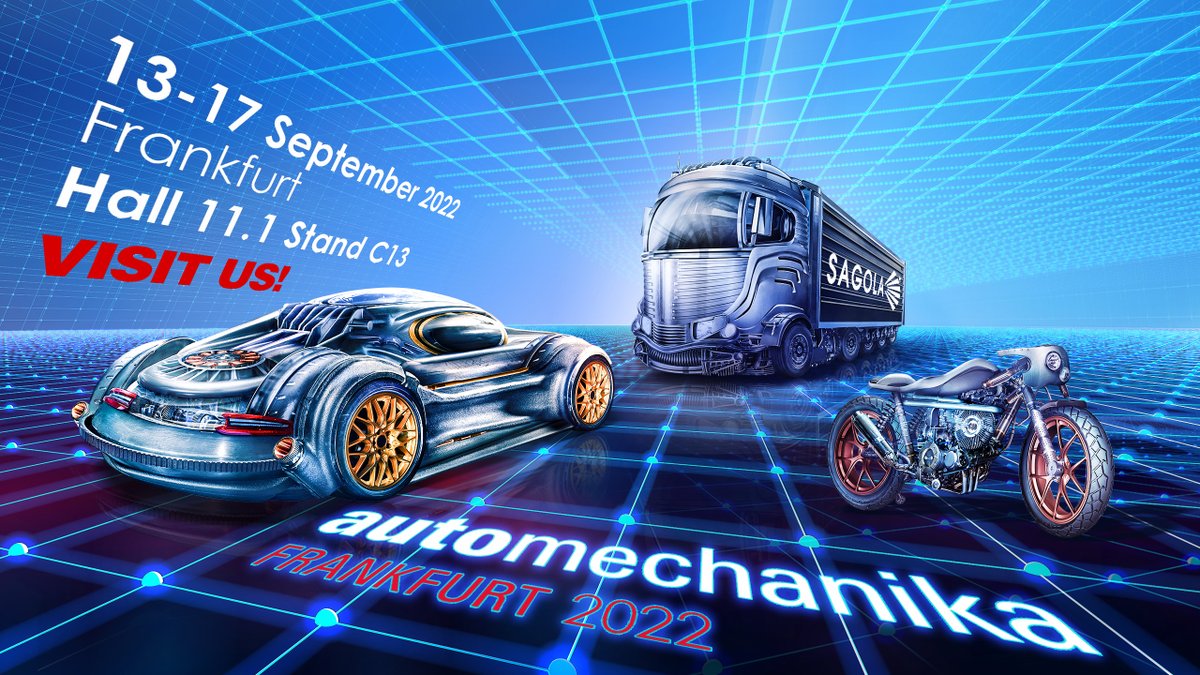 SagolaOfficial's tweet image. 13-17 September we will be at Automechanika Frankfurt 2022, one of the most important trade fairs in the sector, showing all our latest developments and most important products. 

Visit us in Hall 11.1 Stand C13!
.
#sagolapower #teamsagola #sagola4600xtreme #sagola3300gto