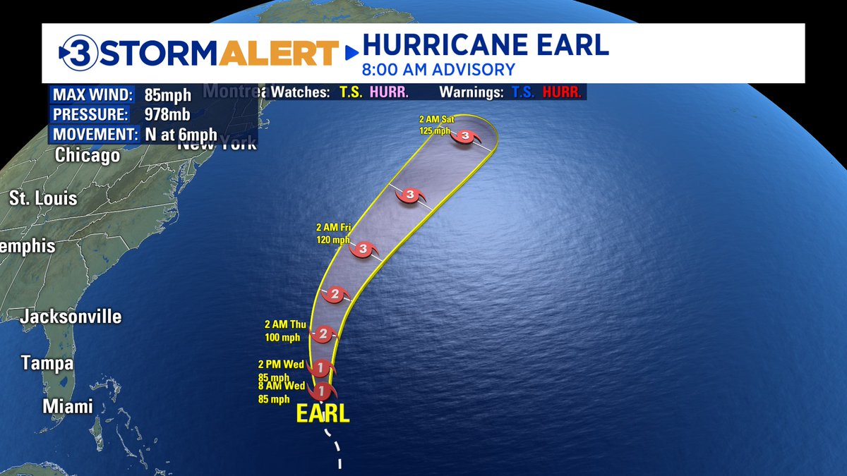 Let's talk tropics. There are 2 hurricanes in the Atlantic right now. Danielle is forecasted to weaken into a tropical storm. Earl is forecasted to strengthen and become a major category 3 hurricane as it passes Bermuda.