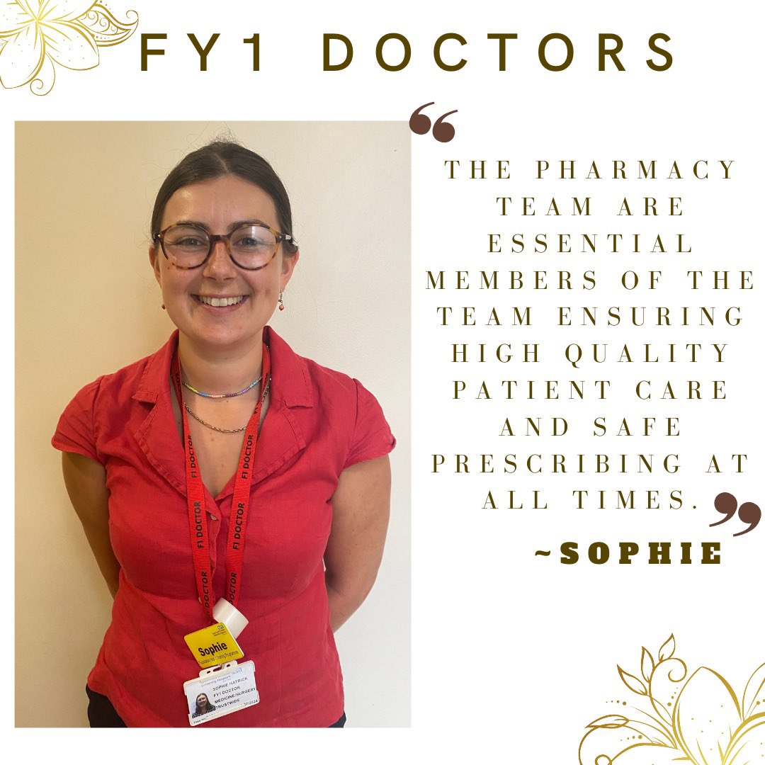 pharmacy_esth's tweet photo. It's lovely to see how much other members of the care team value our work π Many thanks to Sophie who is a foundation year doctor π©Ίπ©π»ββοΈ #multidisiplinaryteam #hospitalpharmacy https://t.co/u3owp5W9UI