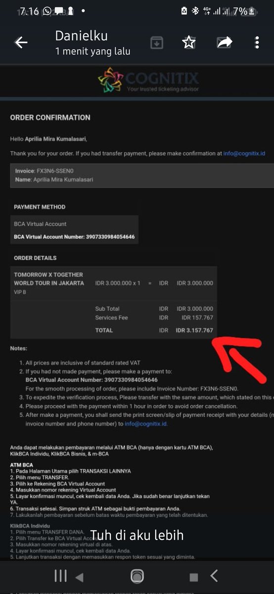 Kimlea0423's tweet photo. Ada yg mau byarin punyaku kah.Masih proses payment VIP B.Karena aku dh dapet pake akun temenku.#TXTinJKT https://t.co/tmBsBlWNeu
