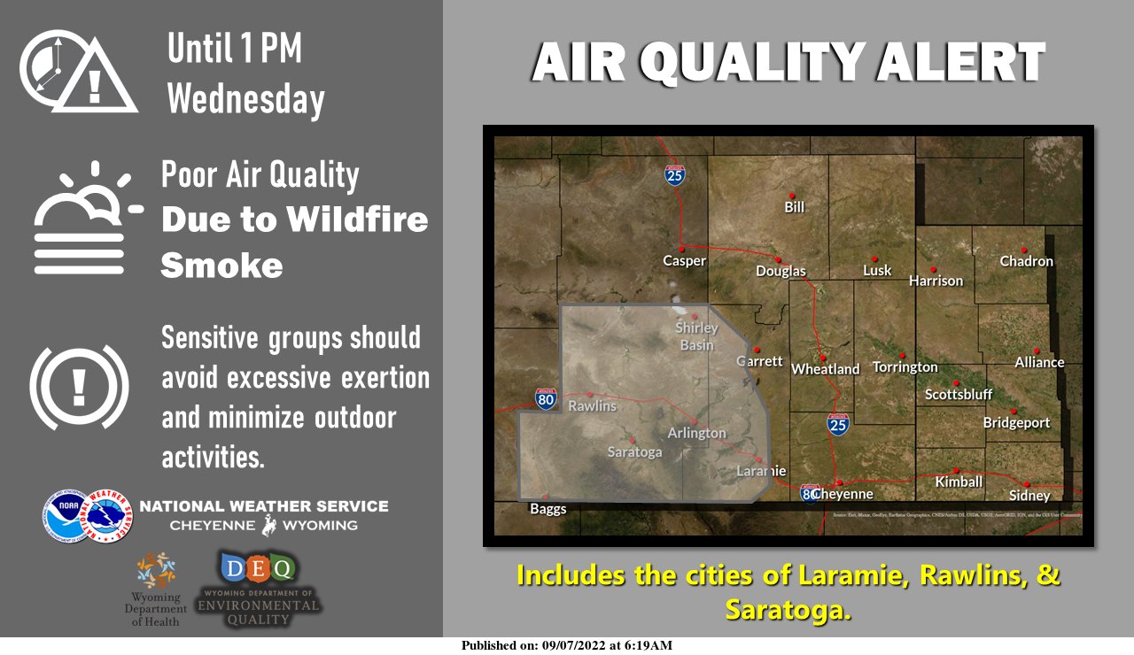 NWS Cheyenne on Twitter "Smoke from distant wildfires are resulting in