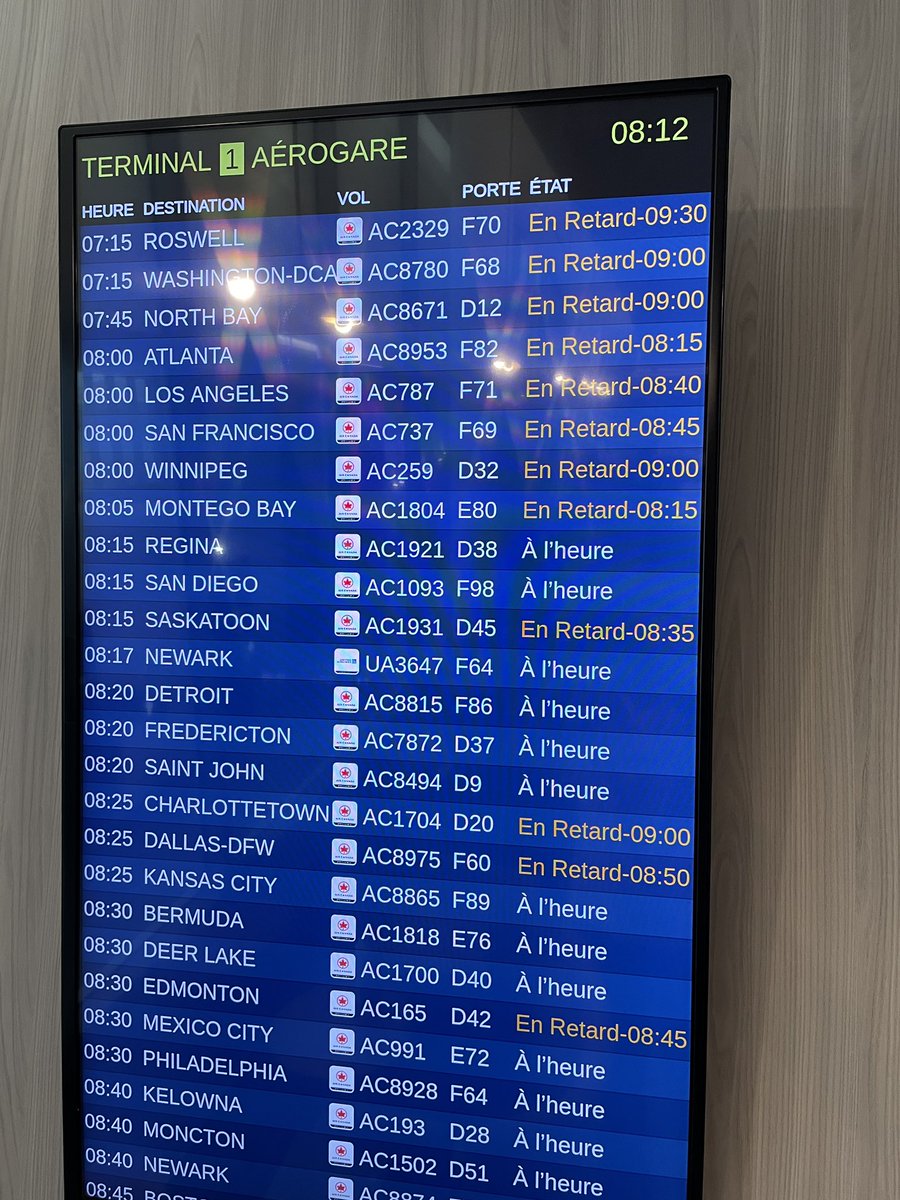 Not too hot, not too cold, no rain, no thunderstorms, no snow…. Yet lots of delays for <a href="/AirCanada/">Air Canada</a> at <a href="/TorontoPearson/">Toronto Pearson</a> in terminal 1. Our flight is delayed 2 hours! 🙄 #YYZdelays