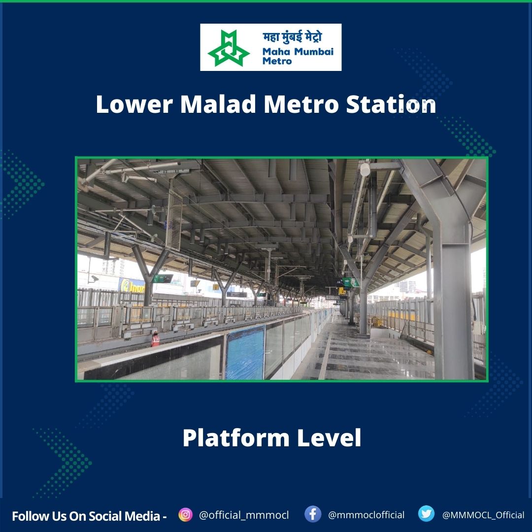 MMMOCL_Official's tweet photo. #ProjectUpdate #LowerMalad metro station on #Line2A between #Valnai- #Andheri(W) work is 99% completed. This station will provide connectivity to major destinations like #InOrbitMall #HyperCityMall #CloudNineHospital #BMCForestThemeGarden etc. https://t.co/7pcmcMqEvb