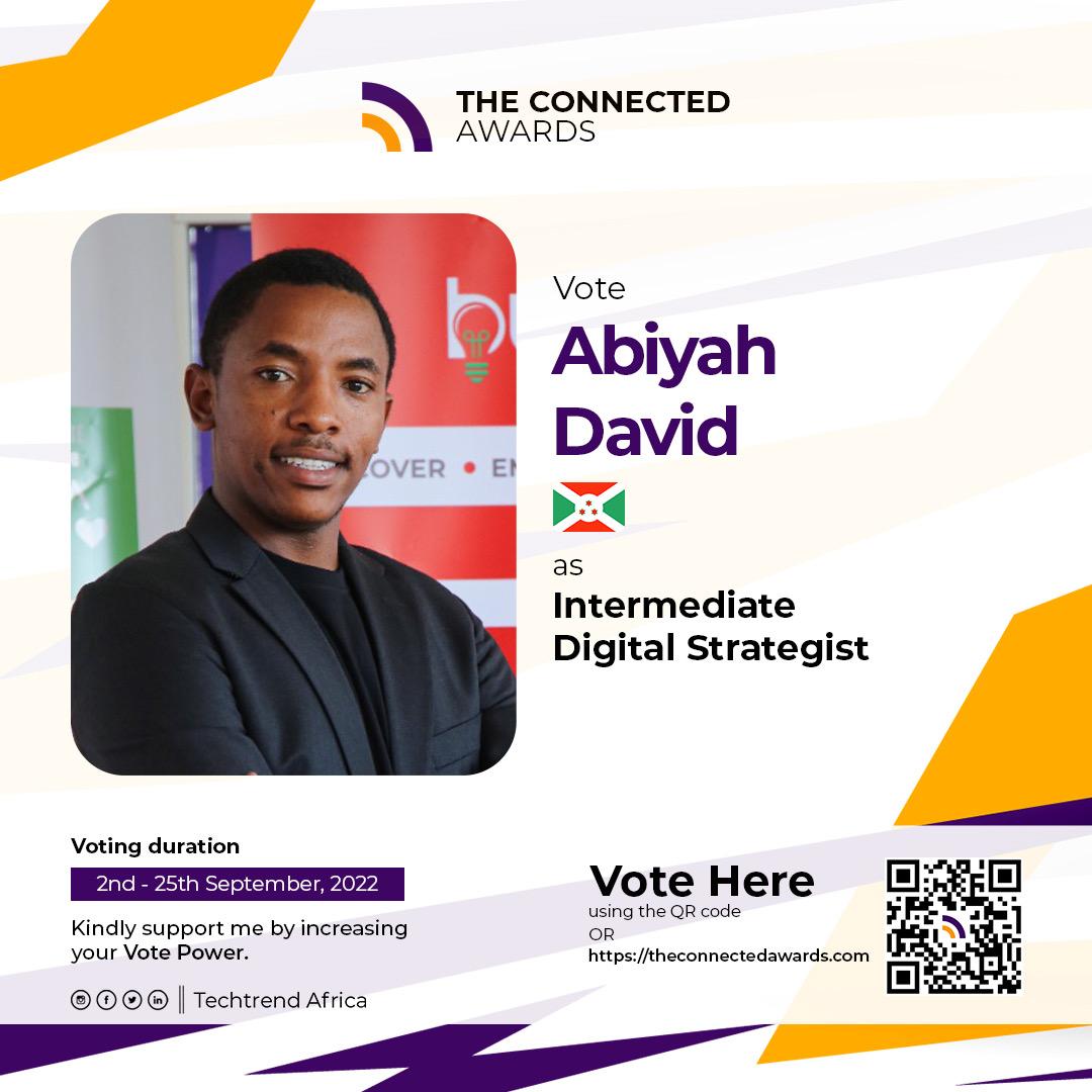 BujaHub's tweet photo. Un honneur pour le #BujaHub de compter @AbiyahDavid , Directeur Exécutif parmis les meilleurs talents d'Afrique de l'Est pour avoir une compétition équitable dans la catégorie Intermediate Digital Strategist.

Votez pour lui en passant sur le lien suivant
https://t.co/cH9oodtgk5 https://t.co/H9SsbRC7oN