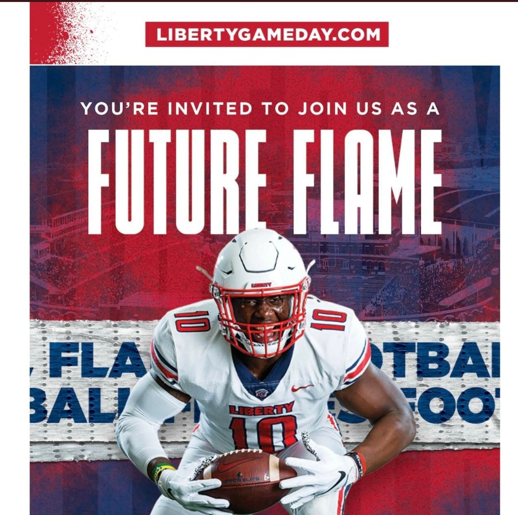 CamrenAnderson9's tweet photo. Thank You @LibertyFootball ❤💙❤💙 See You Sept. 24 #inferno22 @CoachHughFreeze @LUFBRecruiting @GoFlames5 @FlamesChaplain @scan1ansports @PrepRedzoneAL @AL7AFootball @PlayBookAthlete @SunilSunderRaj3 @kallingplays @FCProspects_ @TAProfileAPP https://t.co/djVSYzLfOL