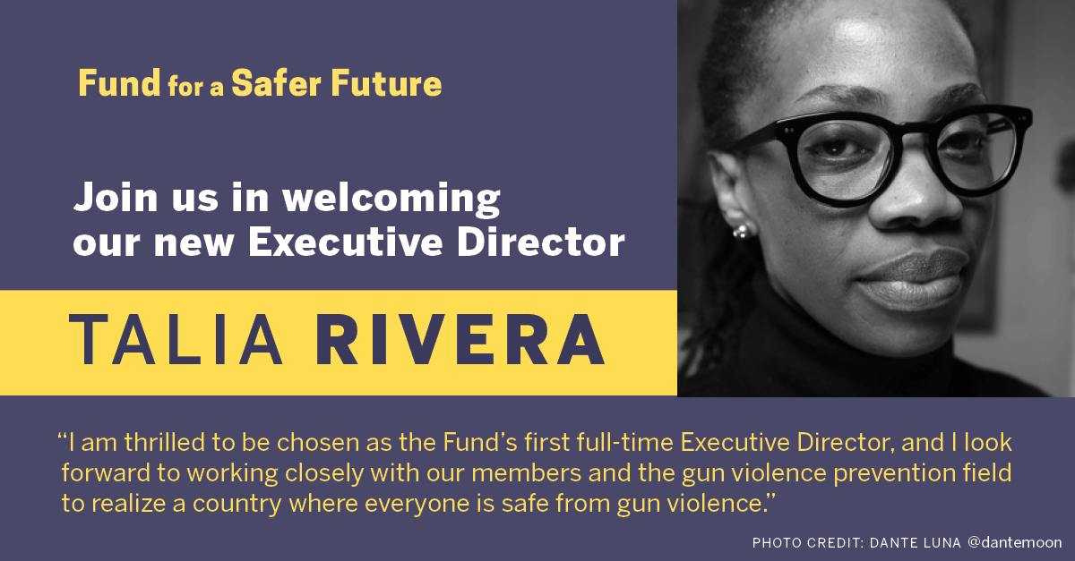 FundSaferFuture's tweet photo. “Talia’s experience in community organizing and in managing funder groups makes her exactly the leader that the Fund, and the broader GVP community, needs now.” @JoyceFdn @LangelothFndn @RootsWingsFdn @JohnsonFamFound @HSFdn @DavidBohnettFdn @calwellness @AECFNews @Everytown https://t.co/QUjOw2ZlUv