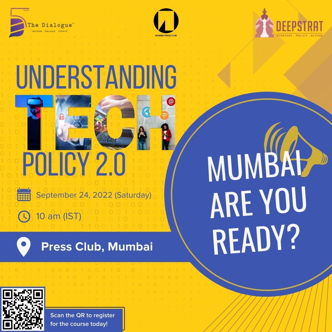_DialogueIndia's tweet photo. 🚨#CourseAlert: Here's the Mumbai Edition of Understanding Tech Policy 2.0, a joint initiative of The Dialogue and @DeepStrat_LLP, for #journalists & #policycomms professionals on tech policy!
➡️ Register - https://t.co/BDpumVIqpW, or scan the QR code. https://t.co/loLkzlIw6D