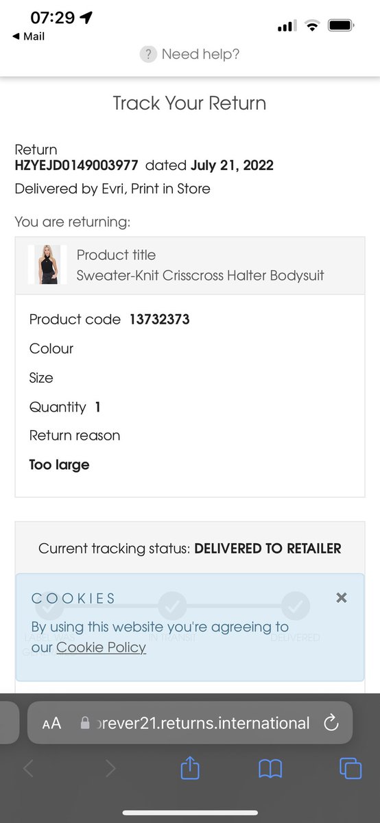 Nat452a's tweet photo. @Forever21Help Heres my order number https://t.co/OIFvkffIdv