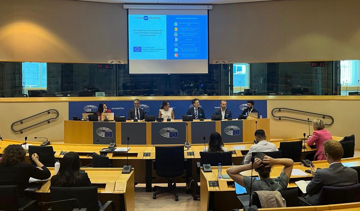 FIDU_ETS's tweet photo. The final conference of CommEUnication project was held yesterday at @Europarl_EN.
Hosted by EP VP @pinapic w/presence of @GillesPelayo, EACEA Head of Unit, the event gathered representatives of institutions and CSOs to discuss proposals aimed to fight disinformation within the🇪🇺 https://t.co/ai5yZDf576