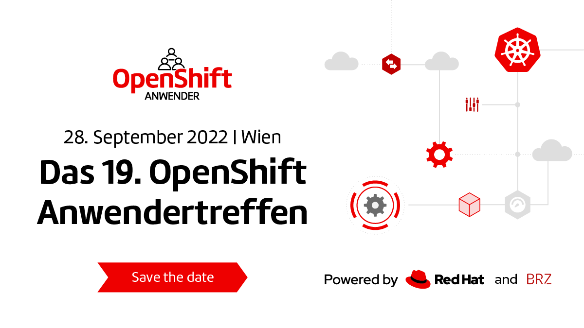 brz_gmbh's tweet photo. Die Registrierung für das 19. #OpenShiftAnwendertreffen am 28. September 2022 ist geöffnet! Zusammen mit @RedHatDACH laden wir herzlich ein, Teil des Events vor Ort im #BRZ zu sein! Melden Sie sich gleich an unter https://t.co/NiMHx1jBq0 https://t.co/llZd59kXaj