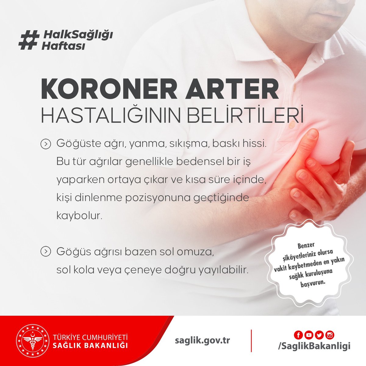 KORONER ARTER HASTALIĞI NEDİR?
Bilgi edinmek için bit.ly/3B75hhT linkinde yer alan broşürü inceleyebilirsiniz.
#HalkSağlığıHaftası
#KronikHastalıkTakibi