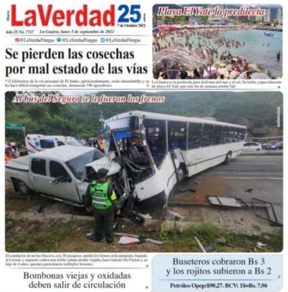 🔴 SERVICIO PÚBLICO 🔴

Gabriel De Freitas sufrió un gravísimo accidente de tránsito el #4sep en la autopista Caracas - La Guaira. Un autobús a exceso de velocidad saltó la isla y lo impactó mientras iba con su hijo en su carro. Hoy está en una UCI y necesita apoyo monetario.