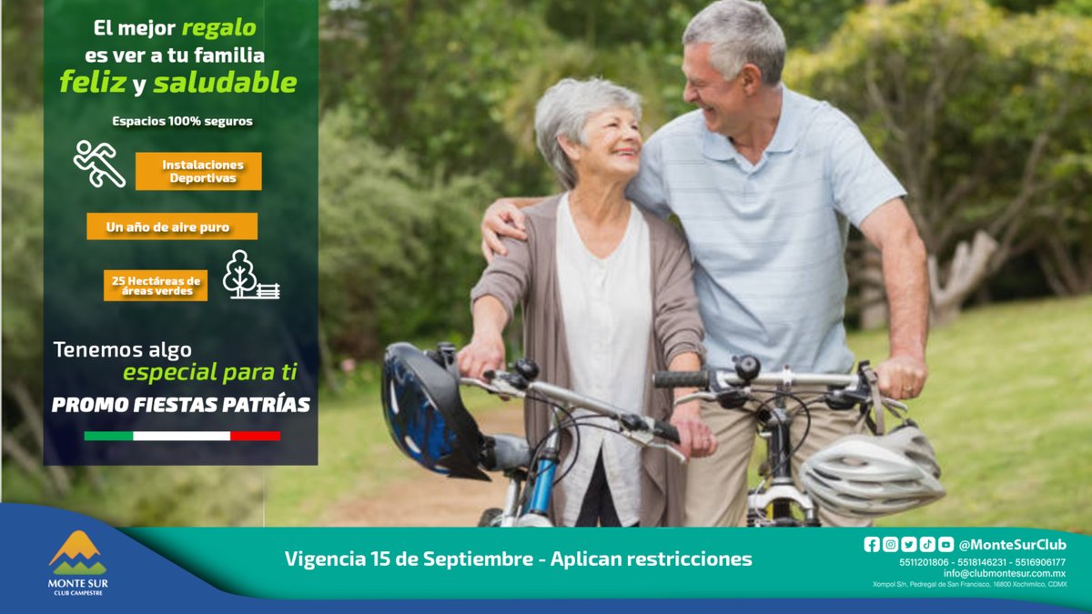 MonteSurClub's tweet photo. 💚🤍❤️ La celebración más esperada del año acaba de comenzar "Promo Fiestas Patrias" Date la oportunidad de ser parte de la Comunidad Monte Sur, ven y vive nuestros espacios. https://t.co/ywDQjX4NVy