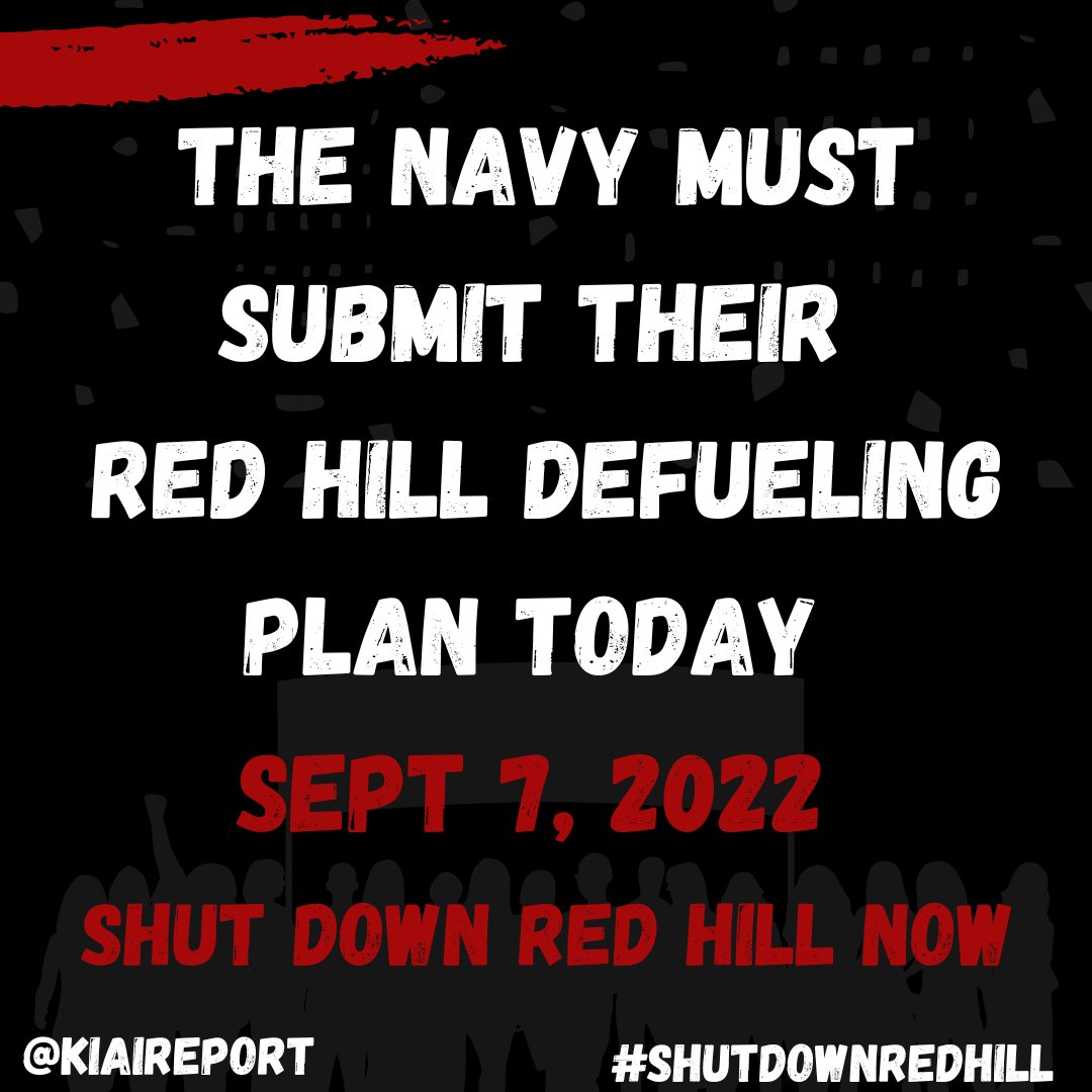 uahikea's tweet photo. Will @USNavy submit their plan today to defuel Red Hill Bulk Fuel Storage Facility? Why's it taken this long to publicly communicate what the plan is? 100+ million gallons of jet fuel are still sloshing around WW2-era tanks only 100 feet above Oʻahu's aquifer. #ShutDownRedHillNow https://t.co/vzOrgrXe3E