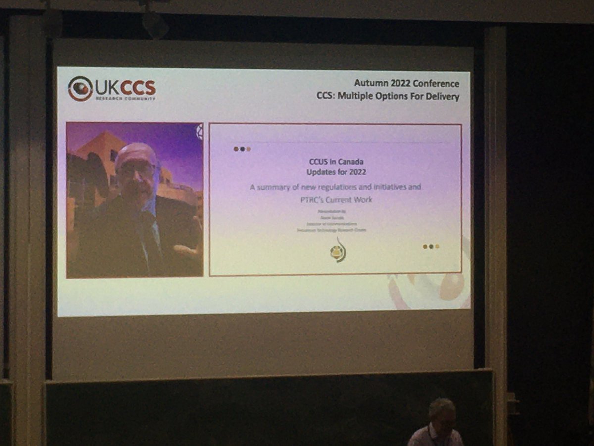 siqiwang55's tweet photo. Norm Sacuta from Petroleum Technology Research Centre in Regina updates is on the Aquistore Project, the project to store CO2 in a deep saline aquifer; and recent CO2 hub development in Edmonton. #UKCCSRC2022 @UKCCSRC https://t.co/OvRW0OasE1