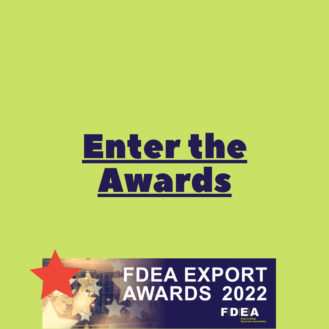 Entries are now open for the FDEA Export Awards 2022 - Be recognized for your success in exports!
To enter, find out more about the awards and to book your place at the Export Forum and Awards lunch on 8th December at Banking Hall London click here ukfdea.com/fdea/fdea-expo