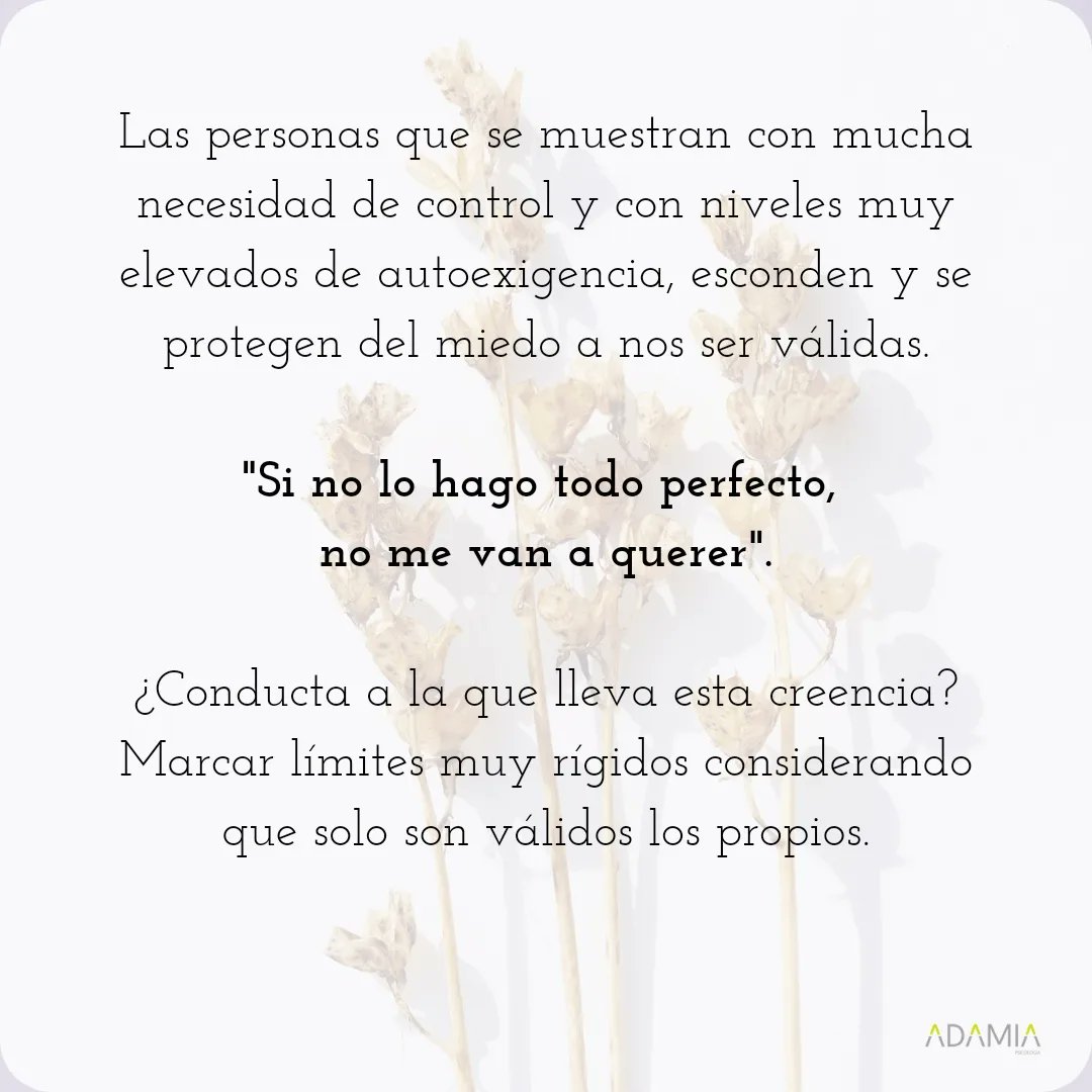 adamiapsicologa's tweet photo. 🌾 El CONTROL y la AUTOEXIGENCIA como mecanismos de defensa en los TCA 🌾

Conforme aumenta la necesidad de control, el TCA se intensifica. La persona no nos está desafiando, simplemente se está protegiendo, a través del control, de su intenso malestar. #anorexia #tca https://t.co/YGjSAmD336