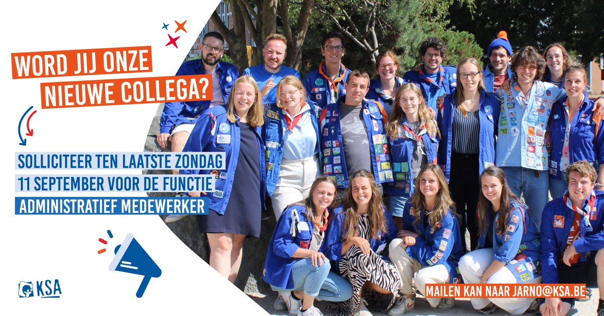 KSA Nationaal (@ksanationaal) on Twitter photo Ben jij graag bezig met #administratie, en dan vooral #verzekeringen en #boekhouding?
รn wil je graag werken voor KSA?
Solliciteer dan nog zeker ten laatste zondag 11 september via jarno@ksa.be!
๐ ksa.be/vacatures/admiโฆ Ben jij graag bezig met #administratie, en dan vooral #verzekeringen en #boekhouding?
รn wil je graag werken voor KSA?
Solliciteer dan nog zeker ten laatste zondag 11 september via jarno@ksa.be!
๐ ksa.be/vacatures/admiโฆ