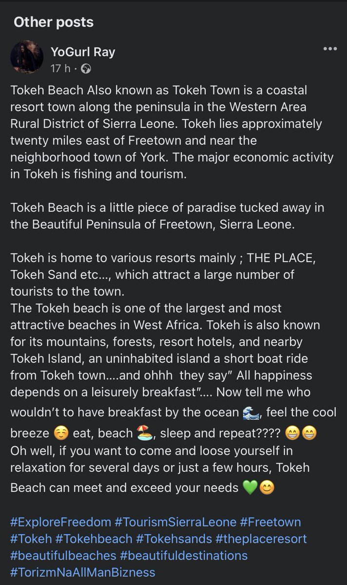 RayYogurl's tweet photo. Tokeh Beach Also known as Tokeh Town is a coastal resort town along the peninsula in the Western Area Rural District of Sierra Leone.
#ExploreFreedom #TourismSierraLeone #Freetown   #Tokeh #Tokehbeach #theplaceresort #beautifulbeaches #beautifuldestinations #TorizmNaAllManBizness https://t.co/fh8cr3q9SS