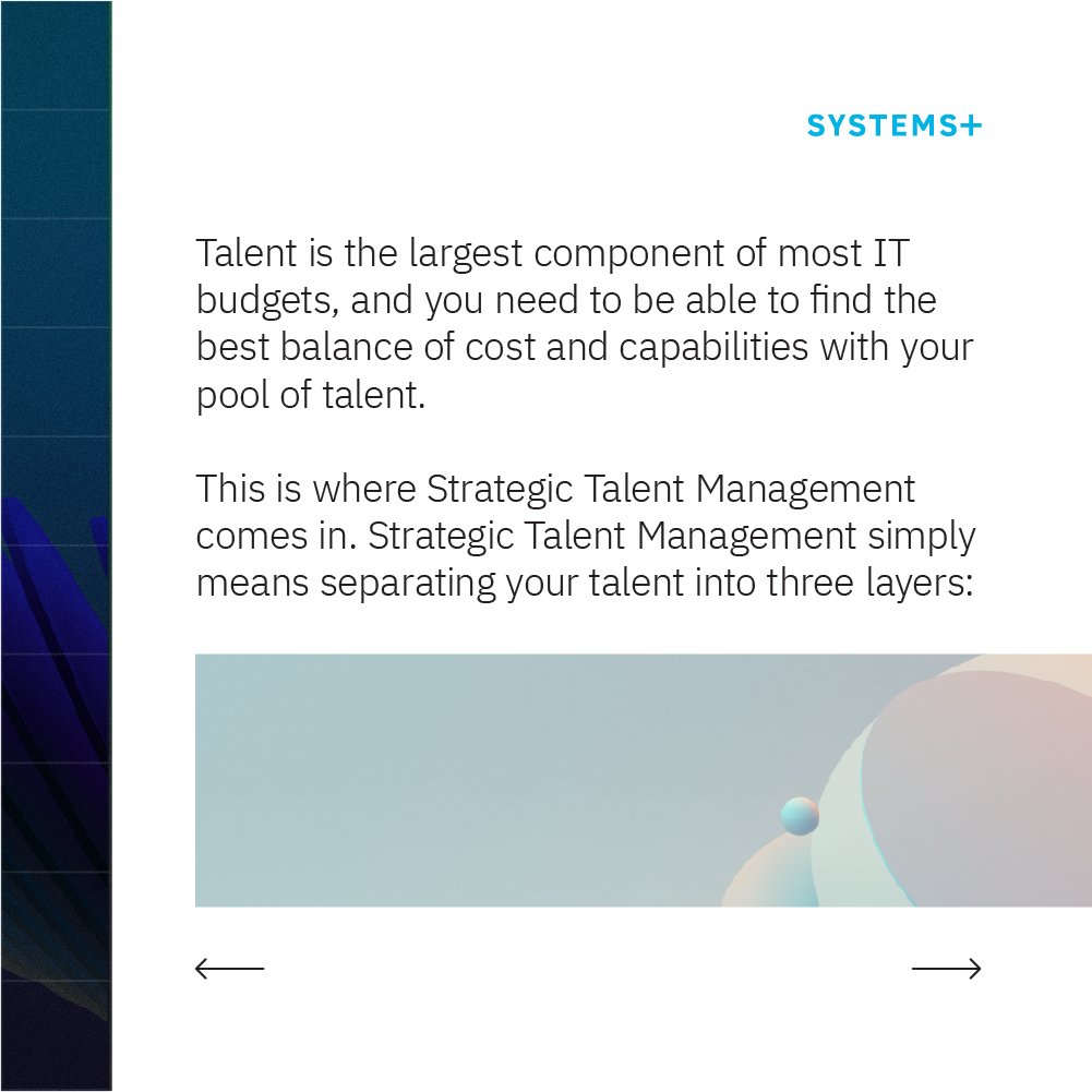 SystemsPlus's tweet photo. Learn how with strategic tech talent management, you can make sure that your IT cost optimization strategy is as effective as possible.
Read more: https://t.co/7HUUKatrgr
#costoptimization #techtalent #talentmanagement #strategictalentmanagement #talentmanagement #virtualcaptive https://t.co/qxgnfQTPH4