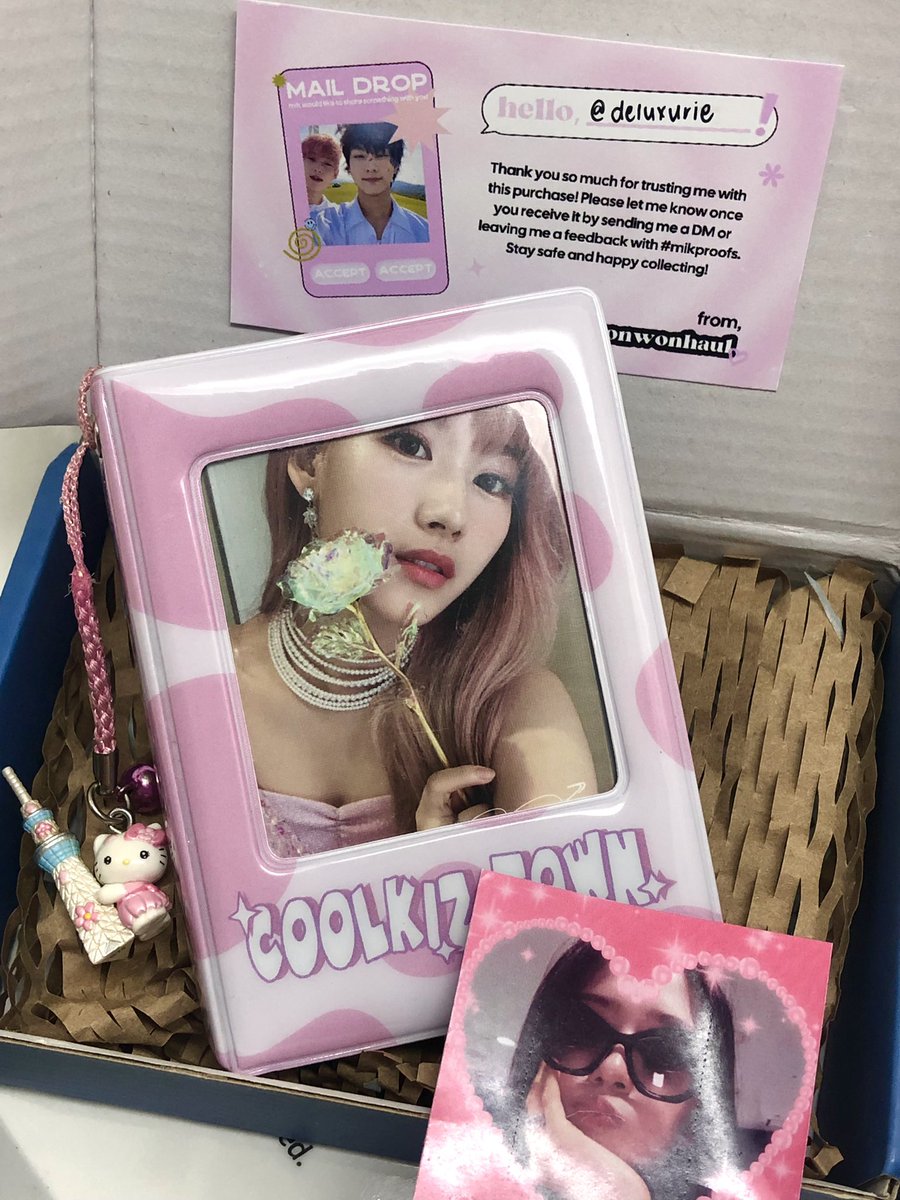 deluxurie's tweet photo. π #kennamails
hi @wonwonhaul ! thank u so much for the fast and smooth transaction, i love the packaging and the collbook <3 i put my charm and sana pc na i couldnβt wait π€£stay safe ! #mikproofs https://t.co/B3bA6jwYFL