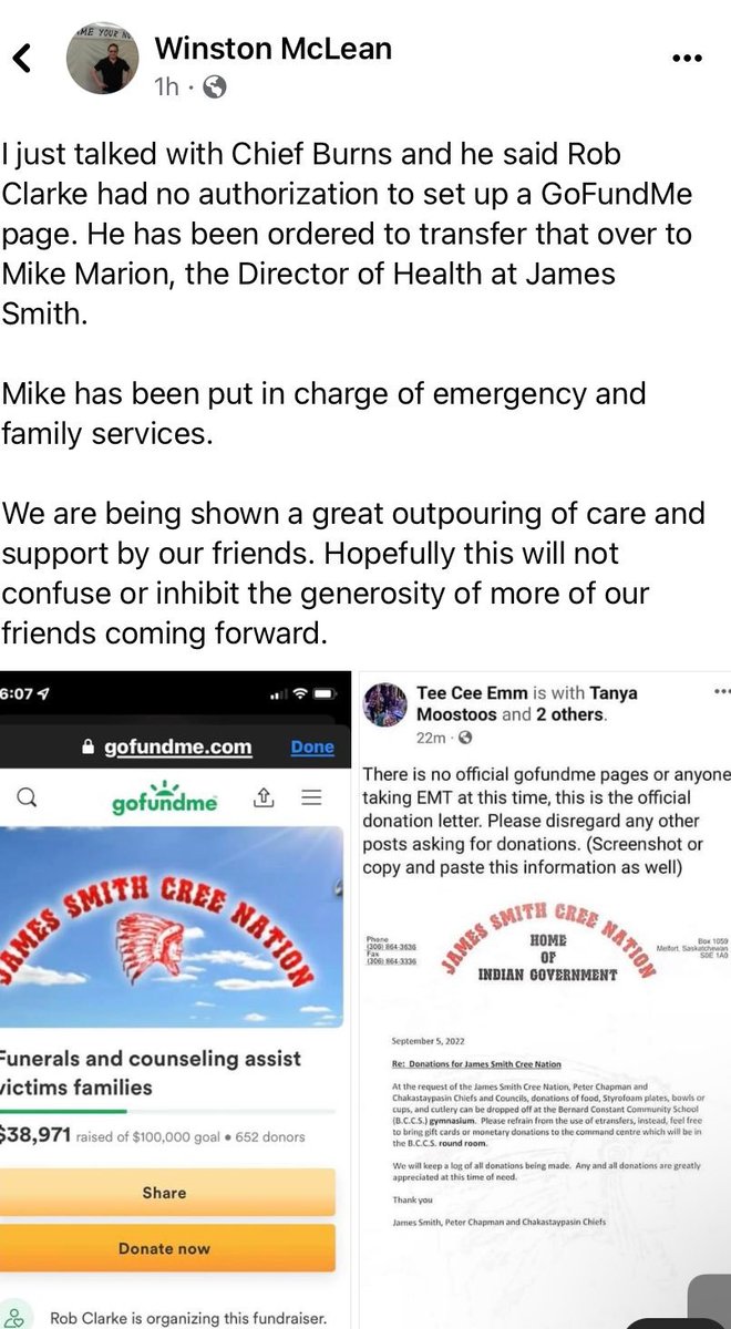 SRAntiFascism's tweet photo. 1/x #georganneb @georganneb
#RealAndyLeeShow
#AntiVaxxers/#WhiteSupremacists
attempted to #Defraud #JamesSmithCreeNation.
#RobClarke had #NoAuthorization to setup a #Fraudulent #GoFundMe account by #JamesSmithCreeNation or
#JamesSmith #HealthAuthority.
https://t.co/fABJ9LRFzP https://t.co/Dr0clD4Uze